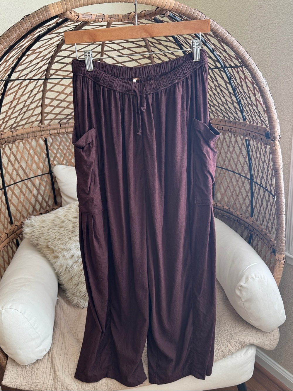 Free People Quinn Pants Hot Fudge Brown Small